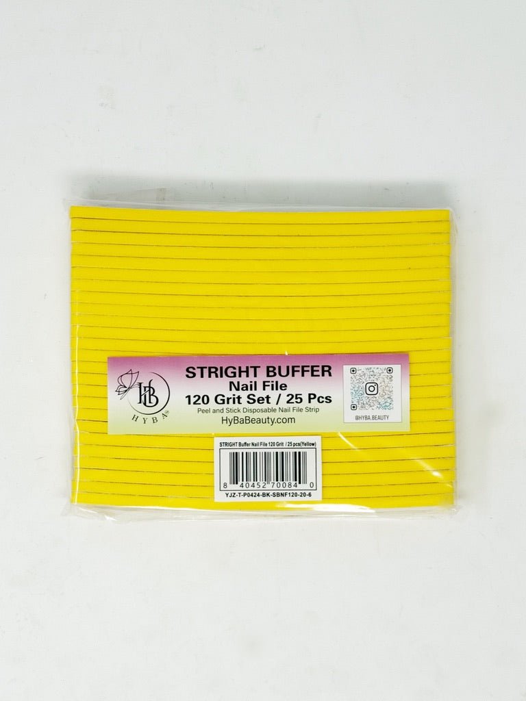 STRIAIGHT BUffer Nail File 120 Grit Refill Set/25 pcs (Yellow) - HYBA BEAUTY