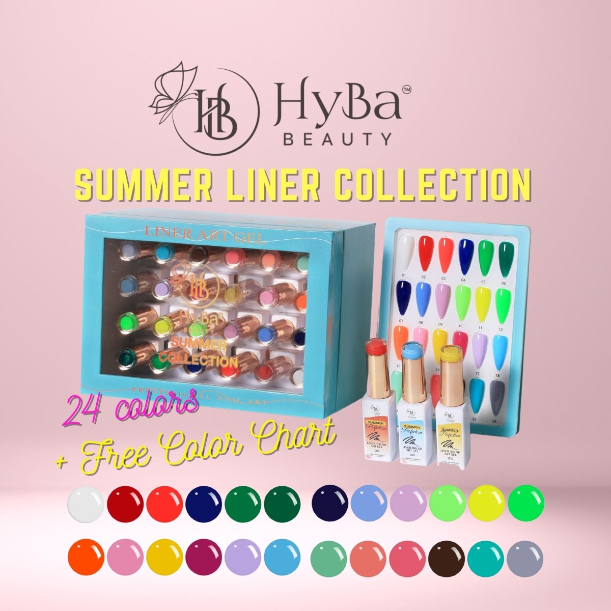 SUMMER Gel Liner Set / 24 colors - HYBA BEAUTY