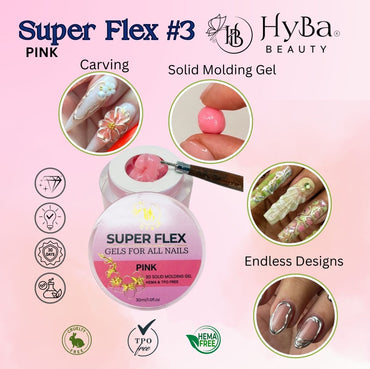SUPER FLEX - 3 PINK Molding Gel 30ml - HYBA BEAUTY