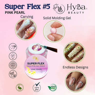 SUPER FLEX - 5 WHITE PEARL Molding Gel 30ml - HYBA BEAUTY