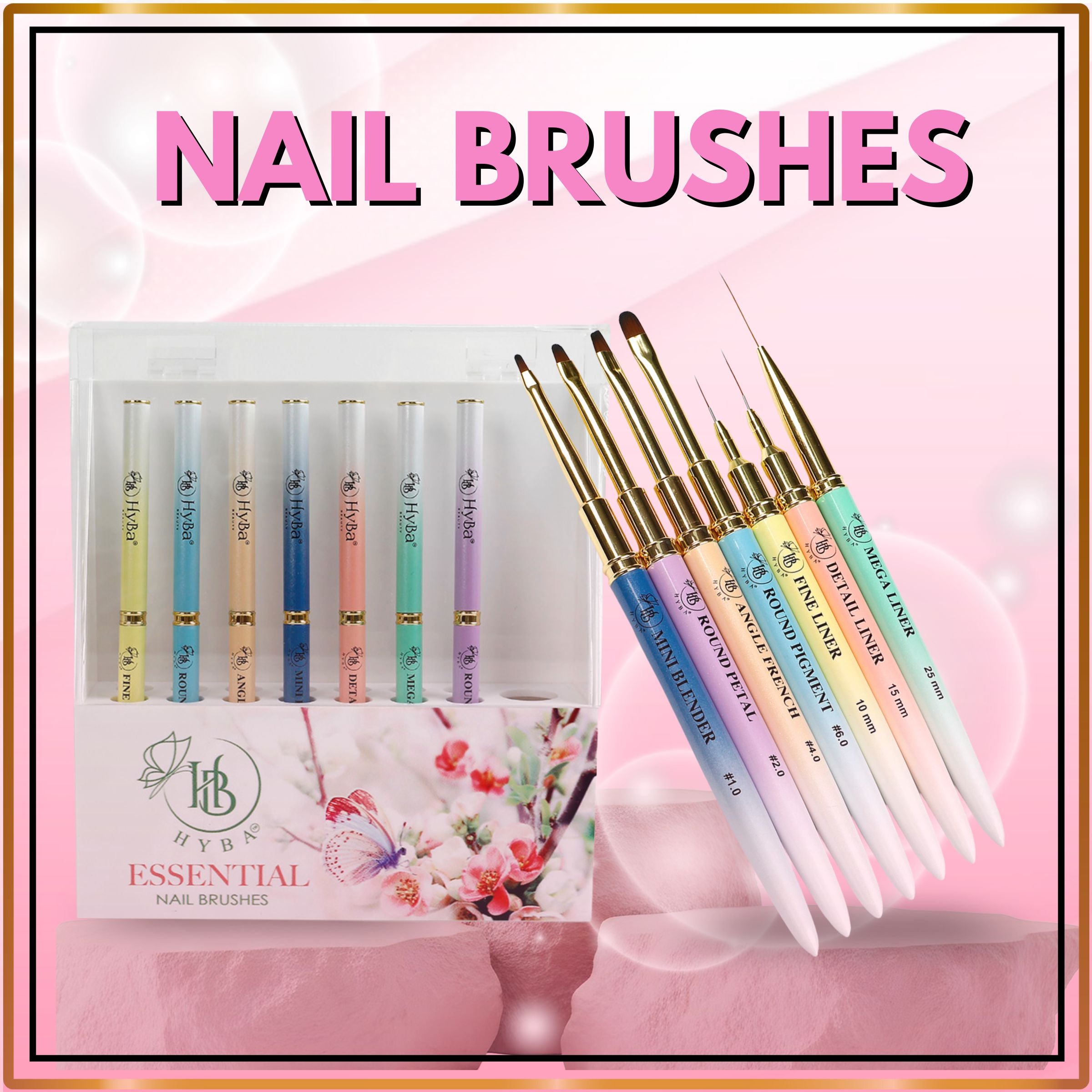 NAIL ART BRUSHES - HYBA BEAUTY