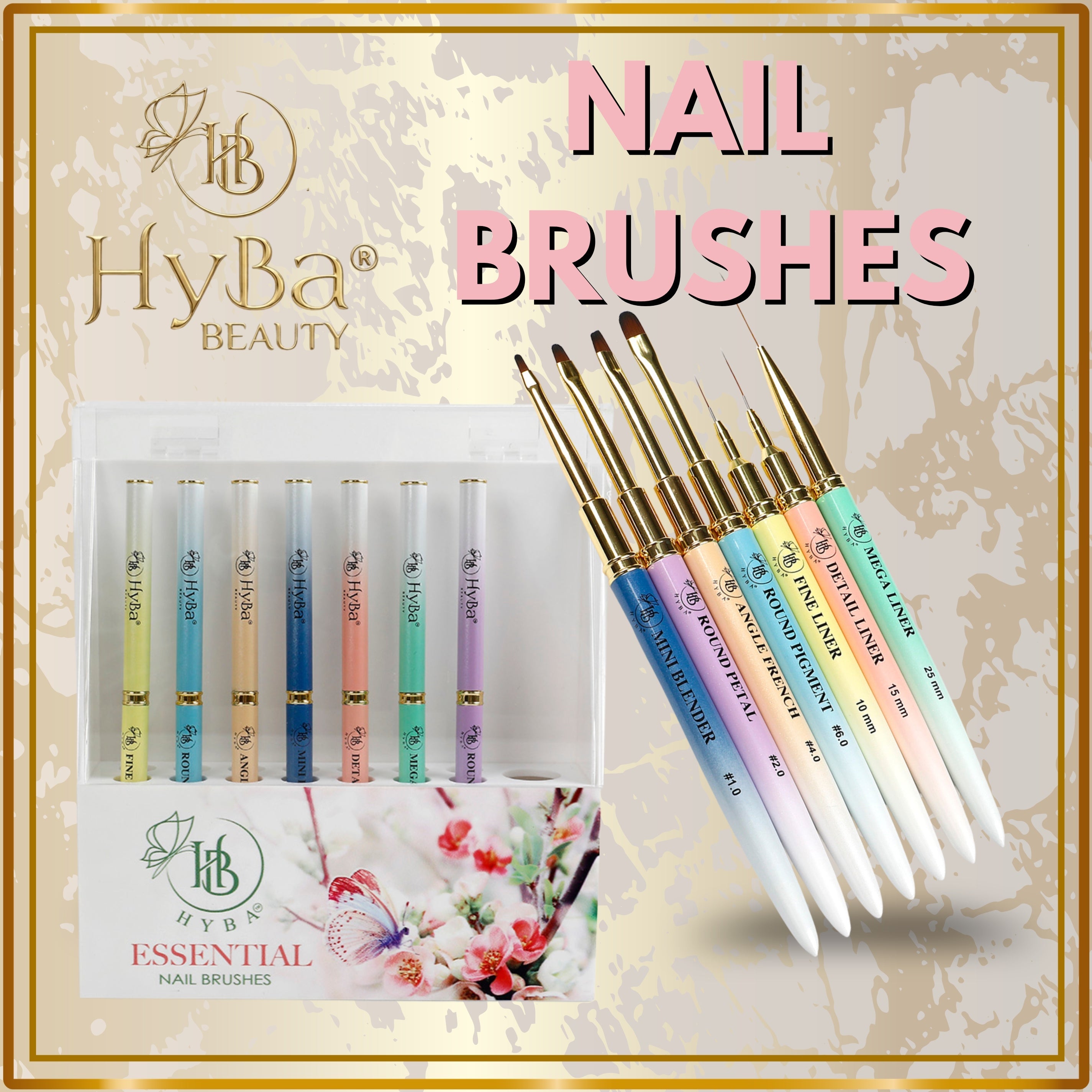 NAIL ART BRUSHES - HYBA BEAUTY