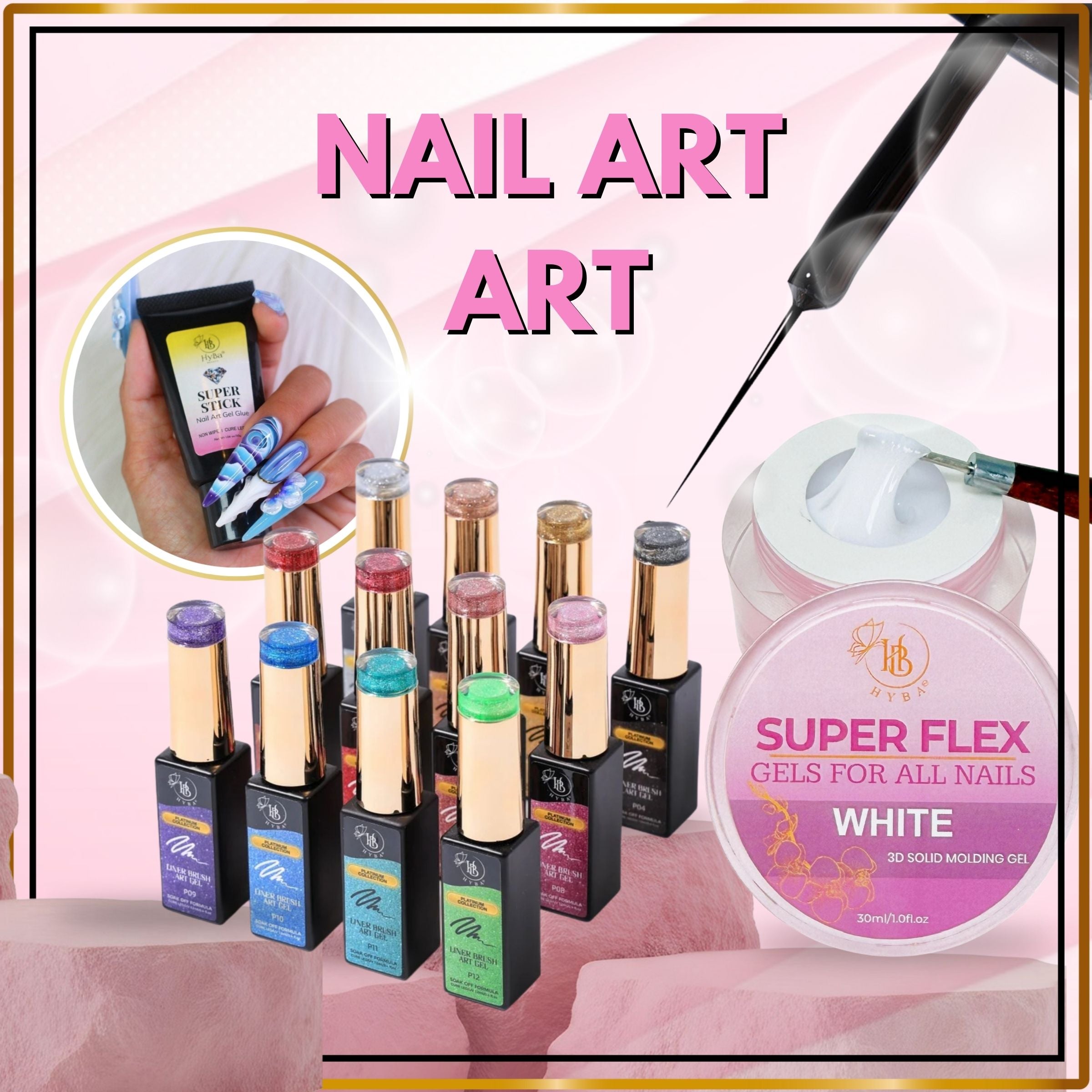 NAIL ART GELS - HYBA BEAUTY