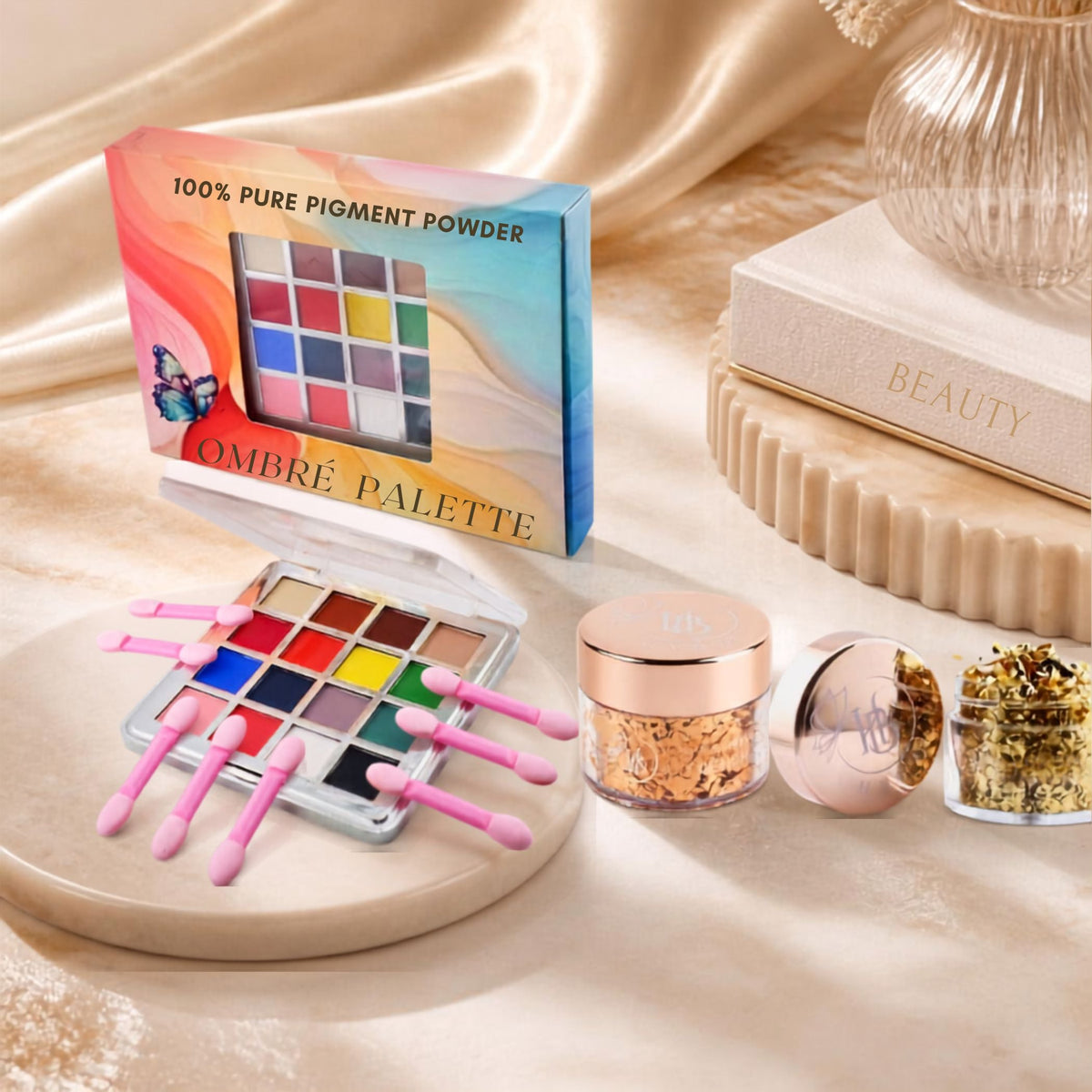 NAIL ART PIGMENTS & GLITTERS - HYBA BEAUTY