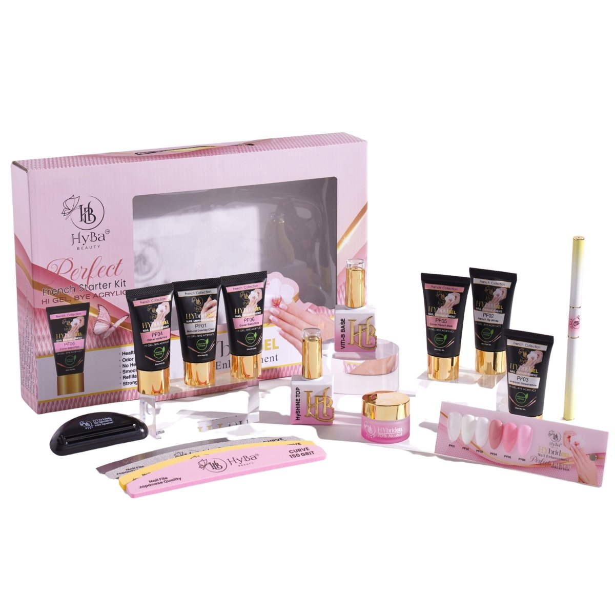 1 PERFECT FRENCH Starter Kit - HyGEL™ Hybrid Gel Nail System - HYBA BEAUTY