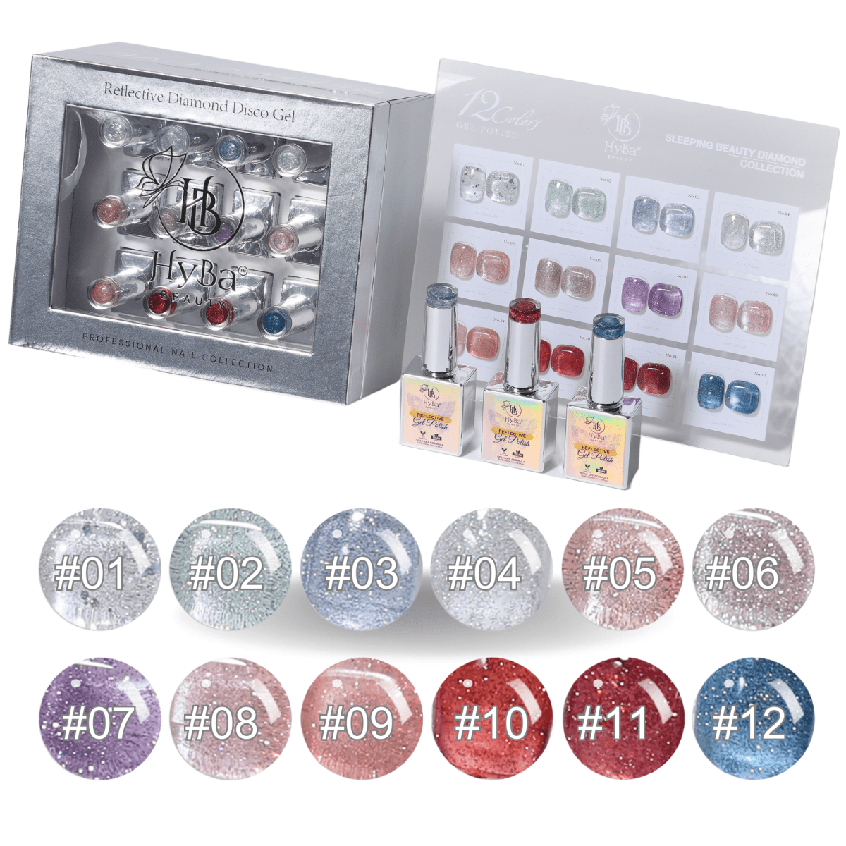 1 SLEEPING BEAUTY DIAMOND Collection - 12 colors - HYBA BEAUTY