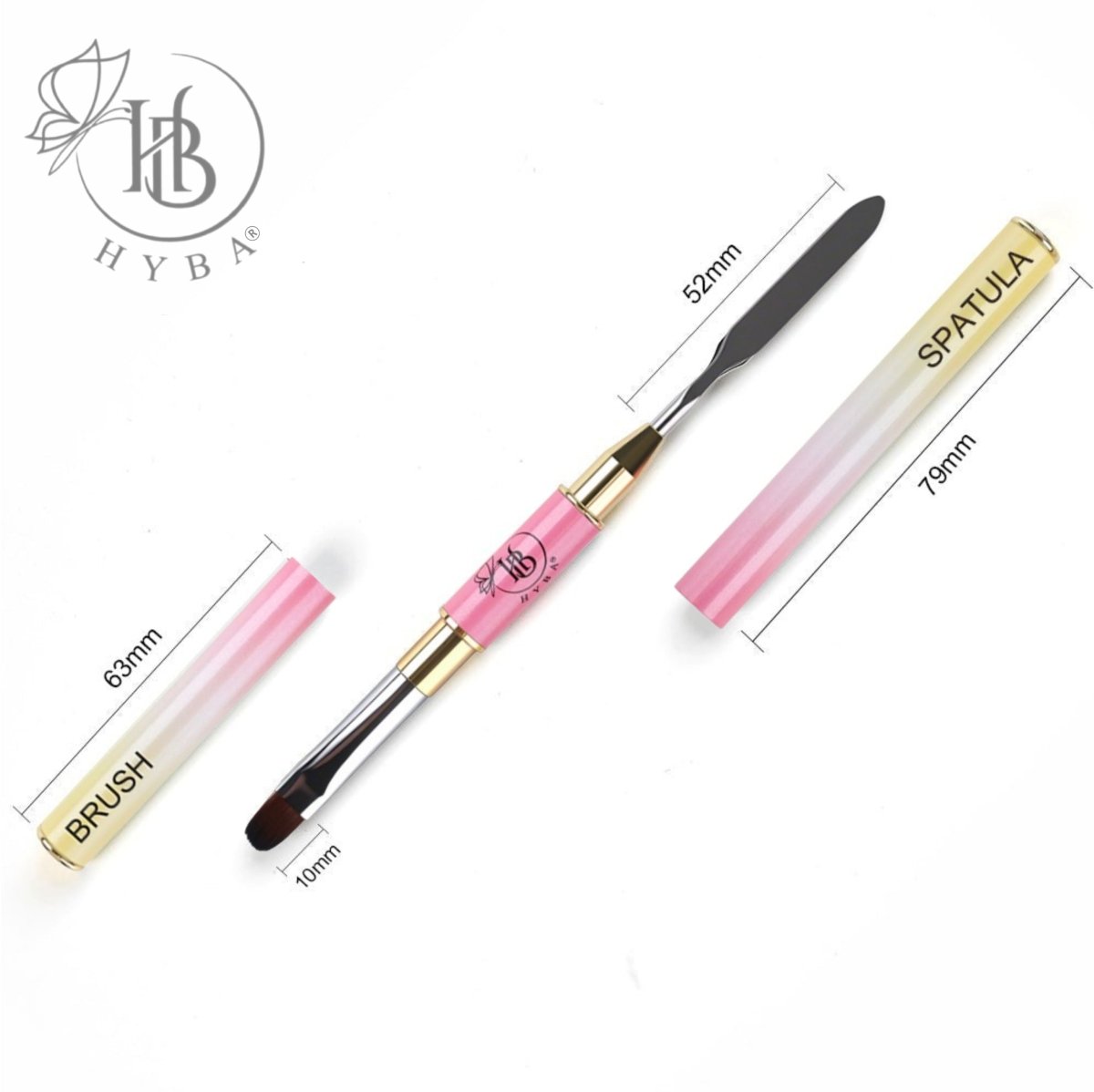 15 HYBRID Gel Dual Brush + Spatula - HYBA BEAUTY