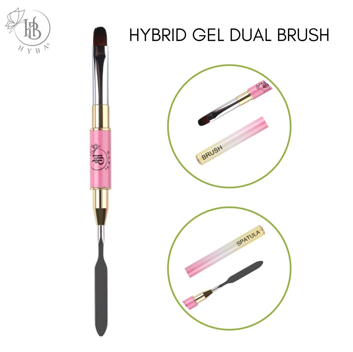 15 HYBRID Gel Dual Brush + Spatula - HYBA BEAUTY