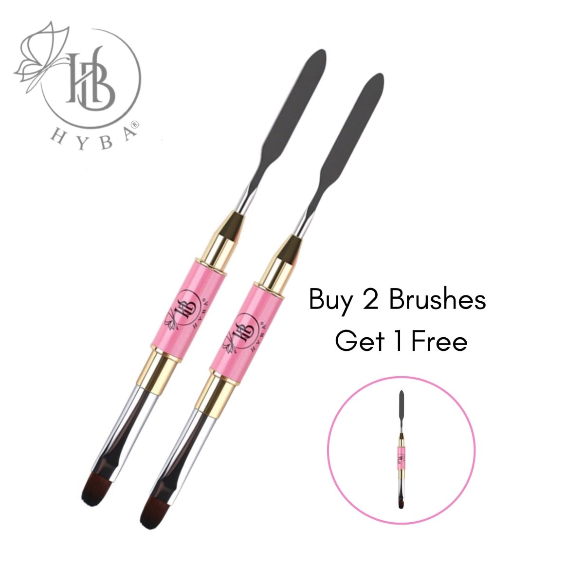15 HYBRID Gel Dual Brush + Spatula - HYBA BEAUTY