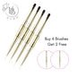 16 BUILDER GEL APPLICATION Square Dual Brush and Liner (GOLD) - HYBA BEAUTY