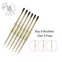 16 BUILDER GEL APPLICATION Square Dual Brush and Liner (GOLD) - HYBA BEAUTY