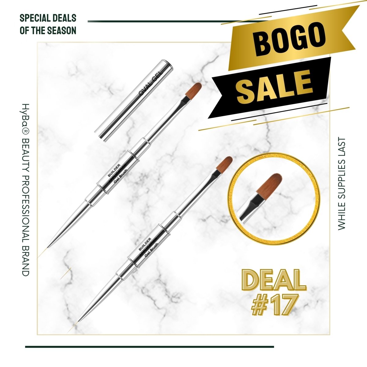 #17 BOGO Deal - 2 x #17 Builder Gel Brush - HyBa® BEAUTY