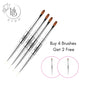 17 BUILDER GEL APPLICATION Rounded Dual Brush and Liner (SILVER) - HYBA BEAUTY