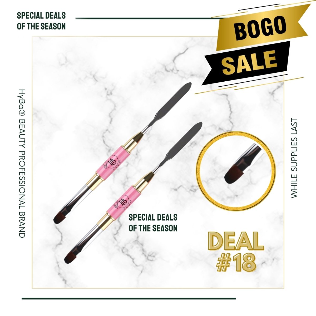 #18 BOGO Deal - 2 x 15 Hybrid Gel Brush - HyBa® BEAUTY