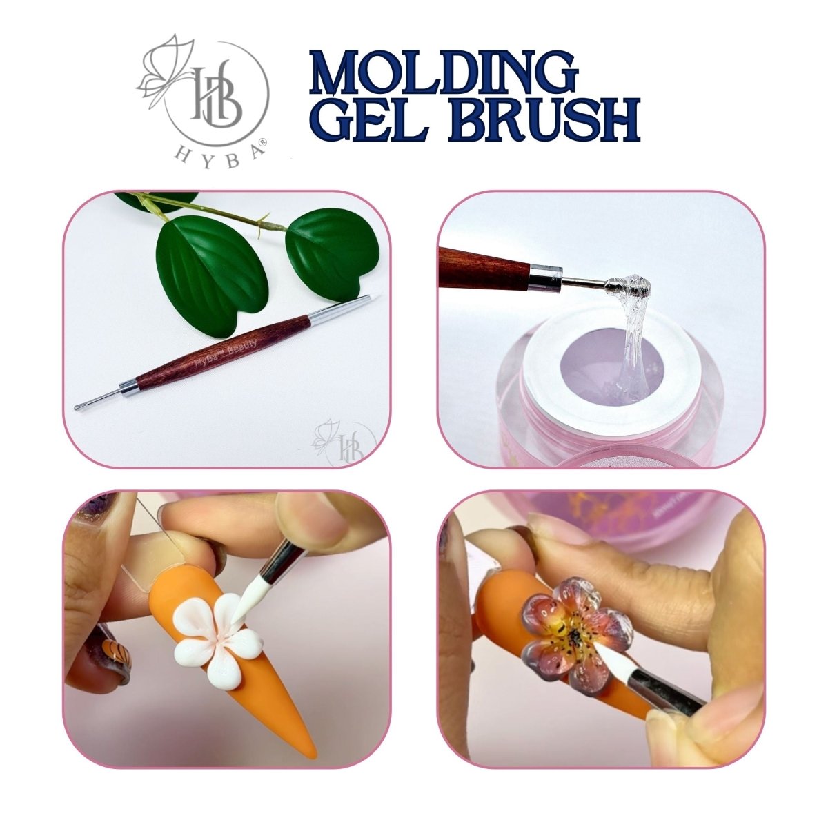 18 Molding Gel Dual Brush + Metal Tip - HYBA BEAUTY