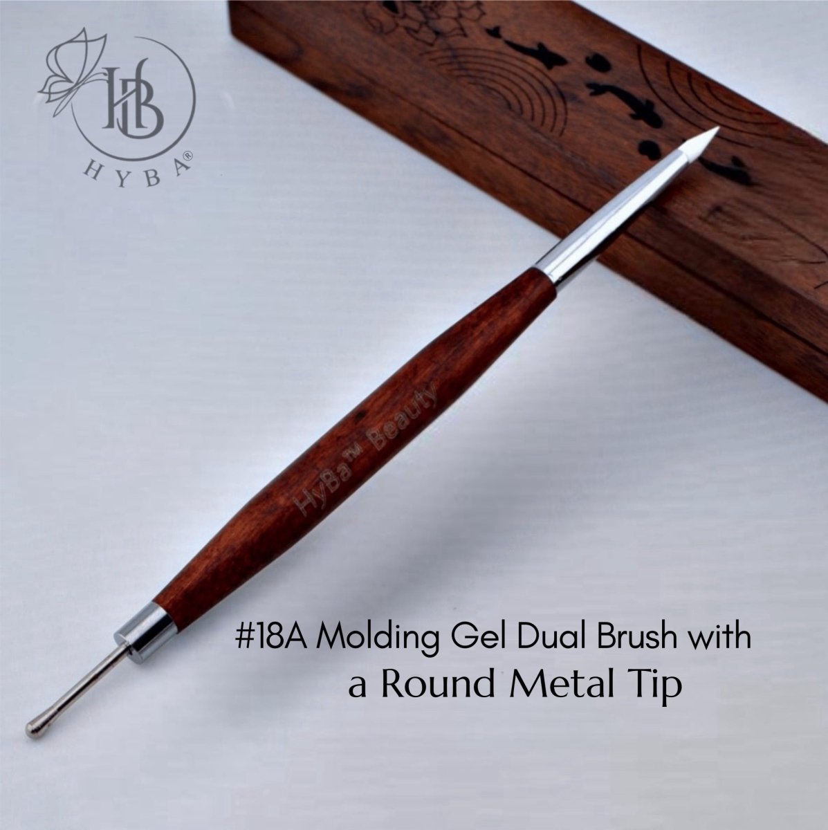18 Molding Gel Dual Brush with Round Metal Tip - HYBA BEAUTY