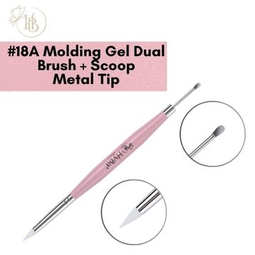 Molding Gel Dual Brush + Scoop Metal Tip #18A (PINK)