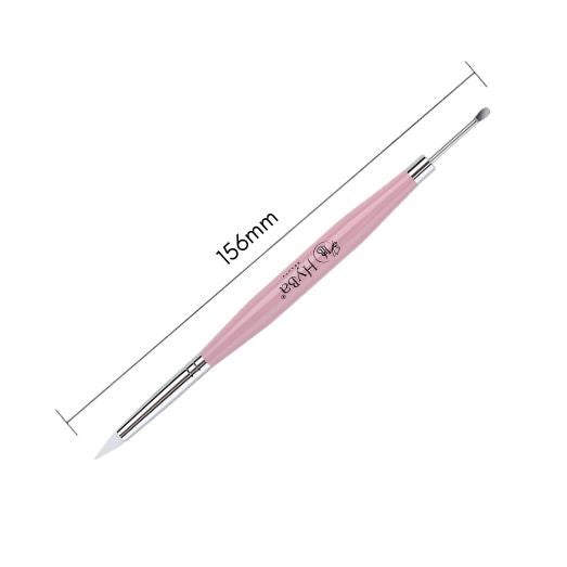#18A Molding Gel Dual Brush + Scoop Metal Tip (PINK)