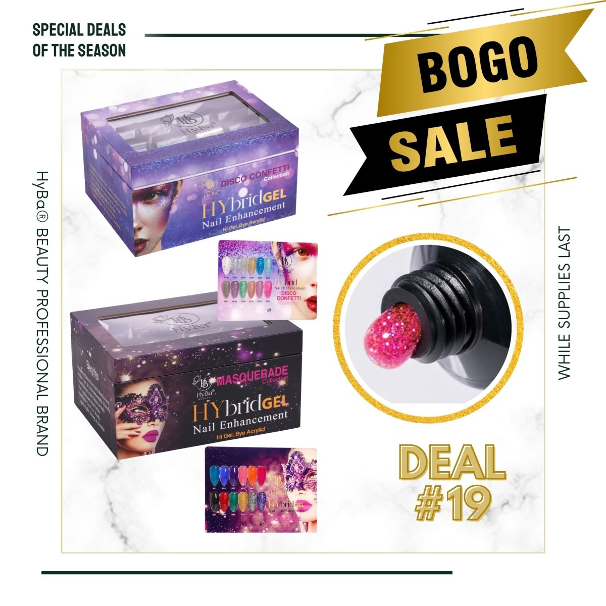 #19 BOGO Deal - 1 x HyGEL® - Masquerade + 1 x Disco Confetti Box Set - HyBa® BEAUTY