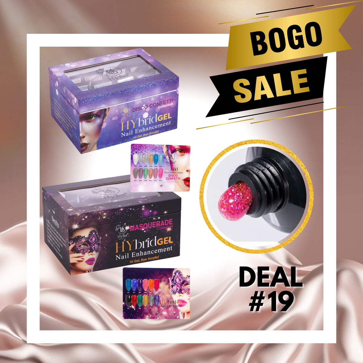 #19 BOGO Deal - 1 x HyGEL® - Masquerade + 1 x Disco Confetti Box Set