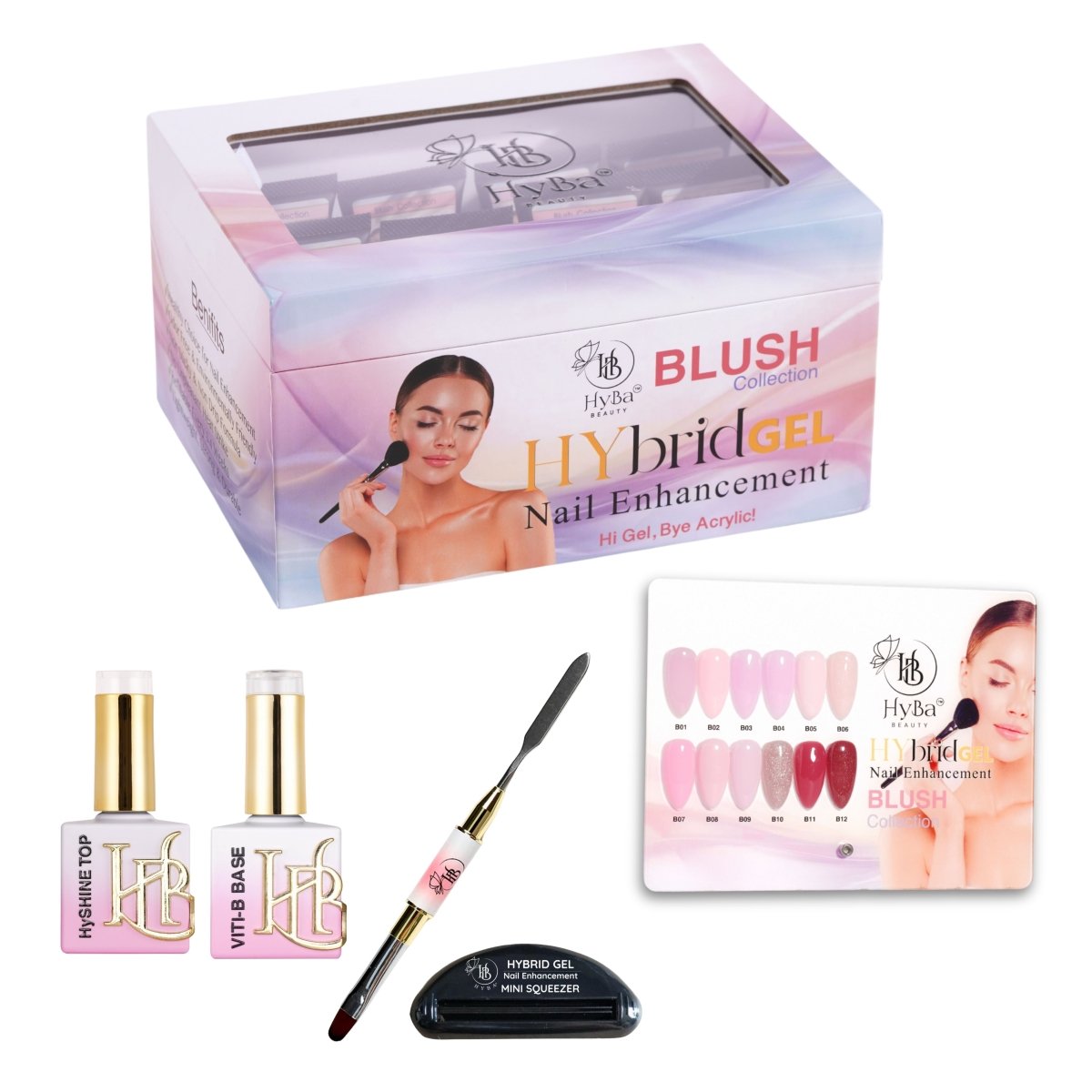 2 BLUSH Box Set - HyGEL® Hybrid Gel Nail System - HYBA BEAUTY