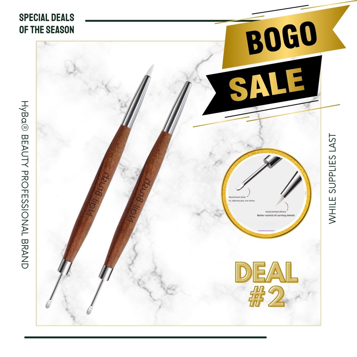 #2 BOGO Deal - 2 x #18AA Molding Gel Scoop Brushes (BROWN) - HyBa® BEAUTY