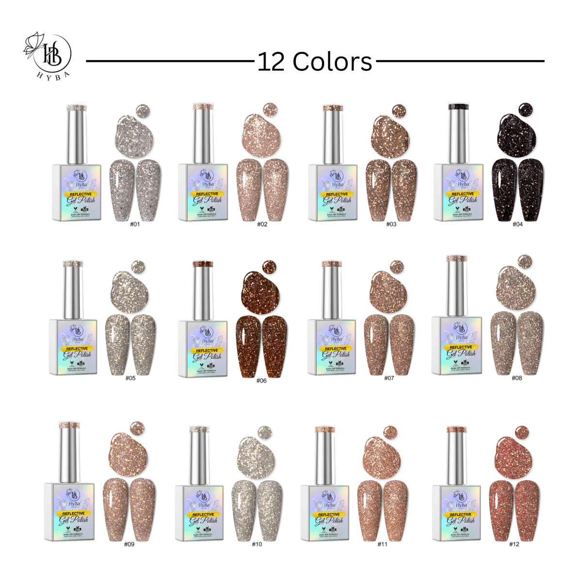 2 MOANA DIAMOND Collection - 12 colors - HYBA BEAUTY