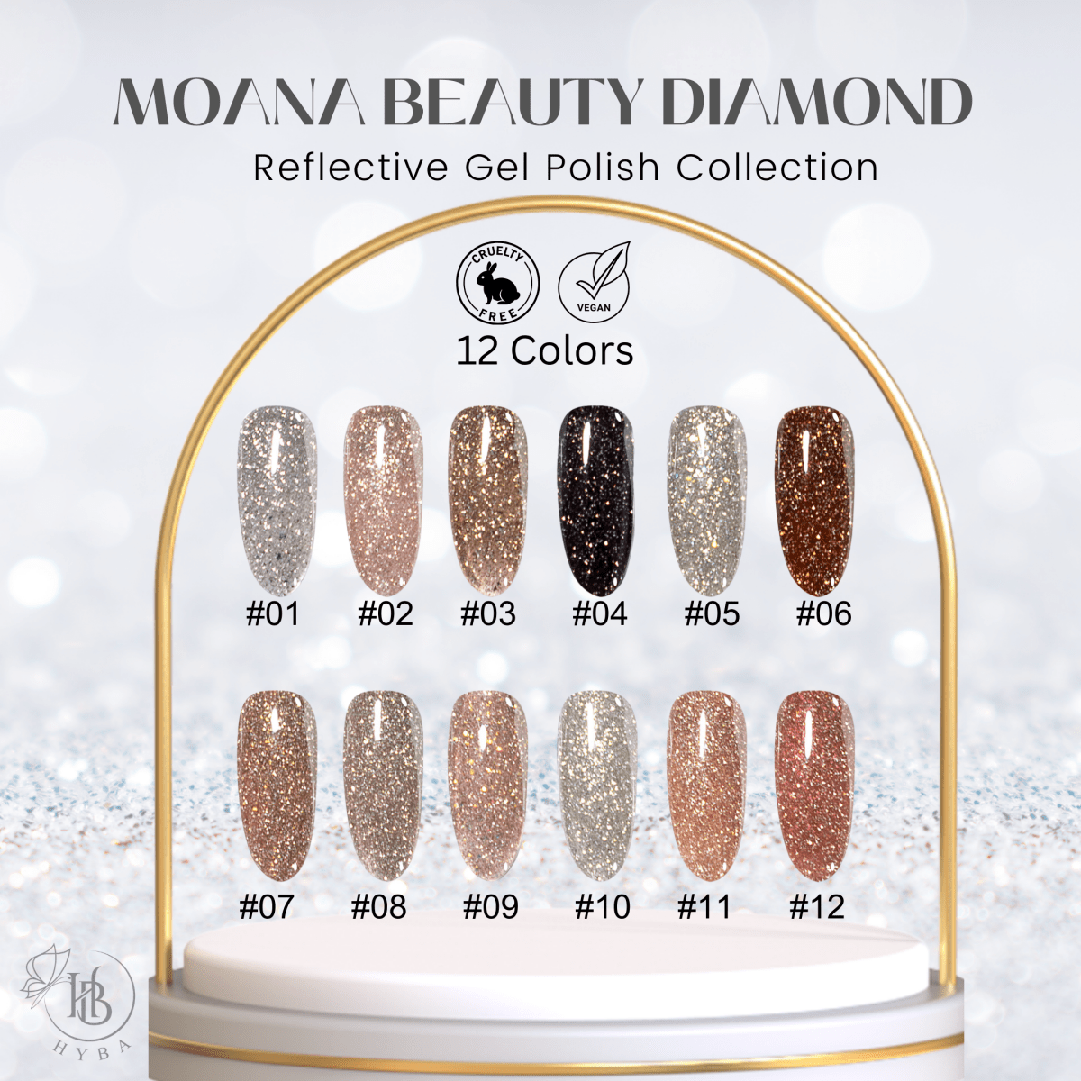 2 MOANA DIAMOND Collection - 12 colors - HYBA BEAUTY