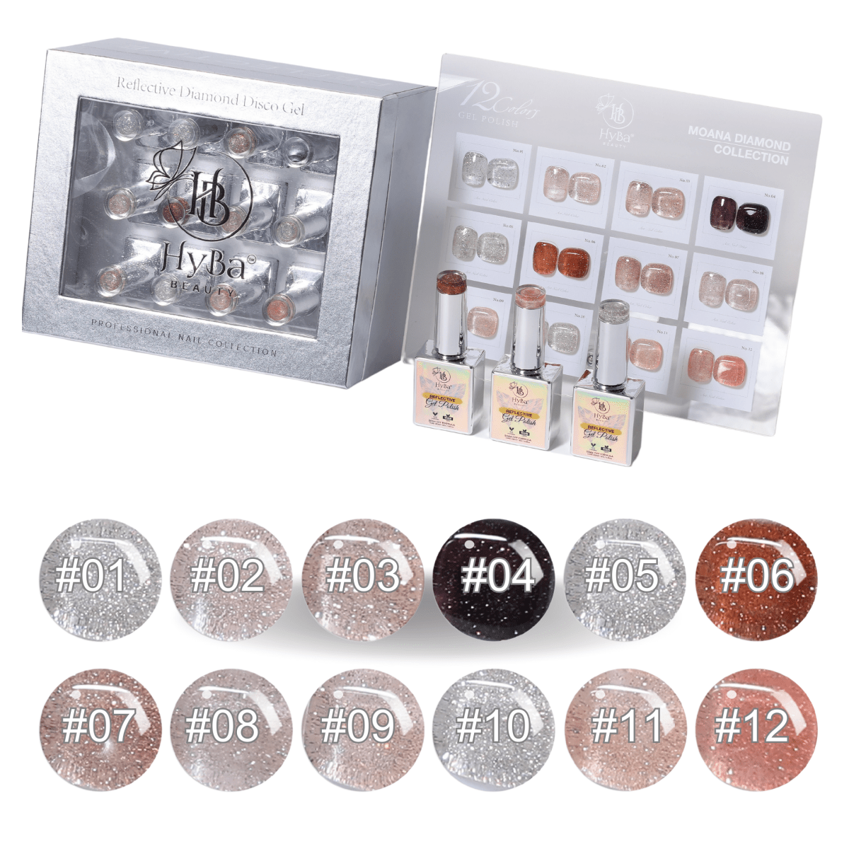 2 MOANA DIAMOND Collection - 12 colors - HYBA BEAUTY