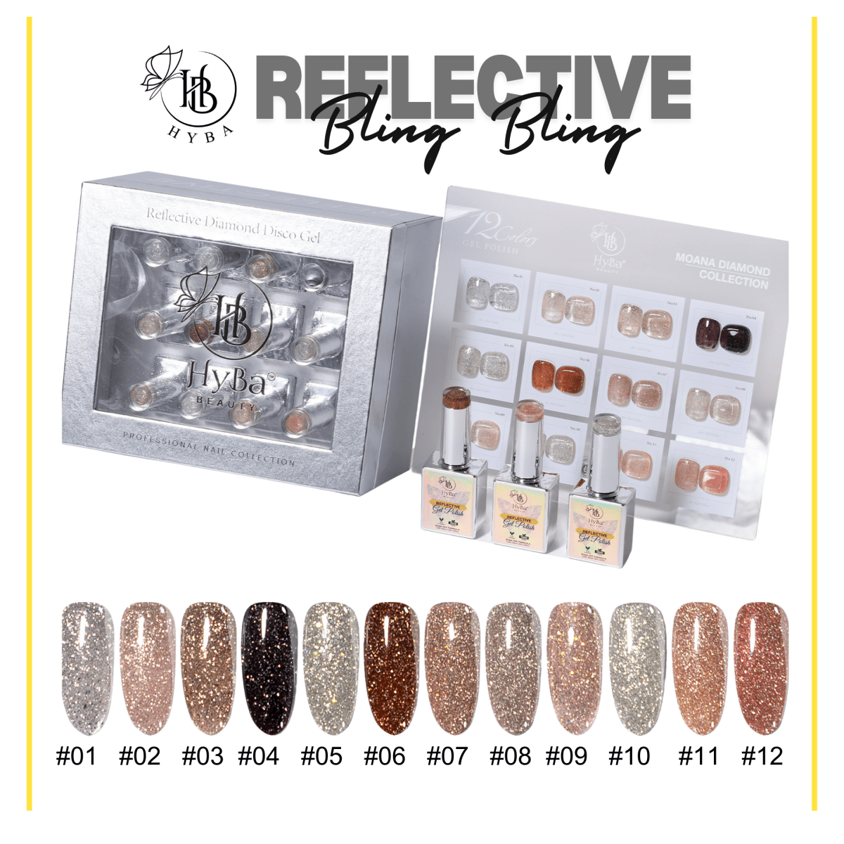 2 MOANA DIAMOND Collection - 12 colors - HYBA BEAUTY