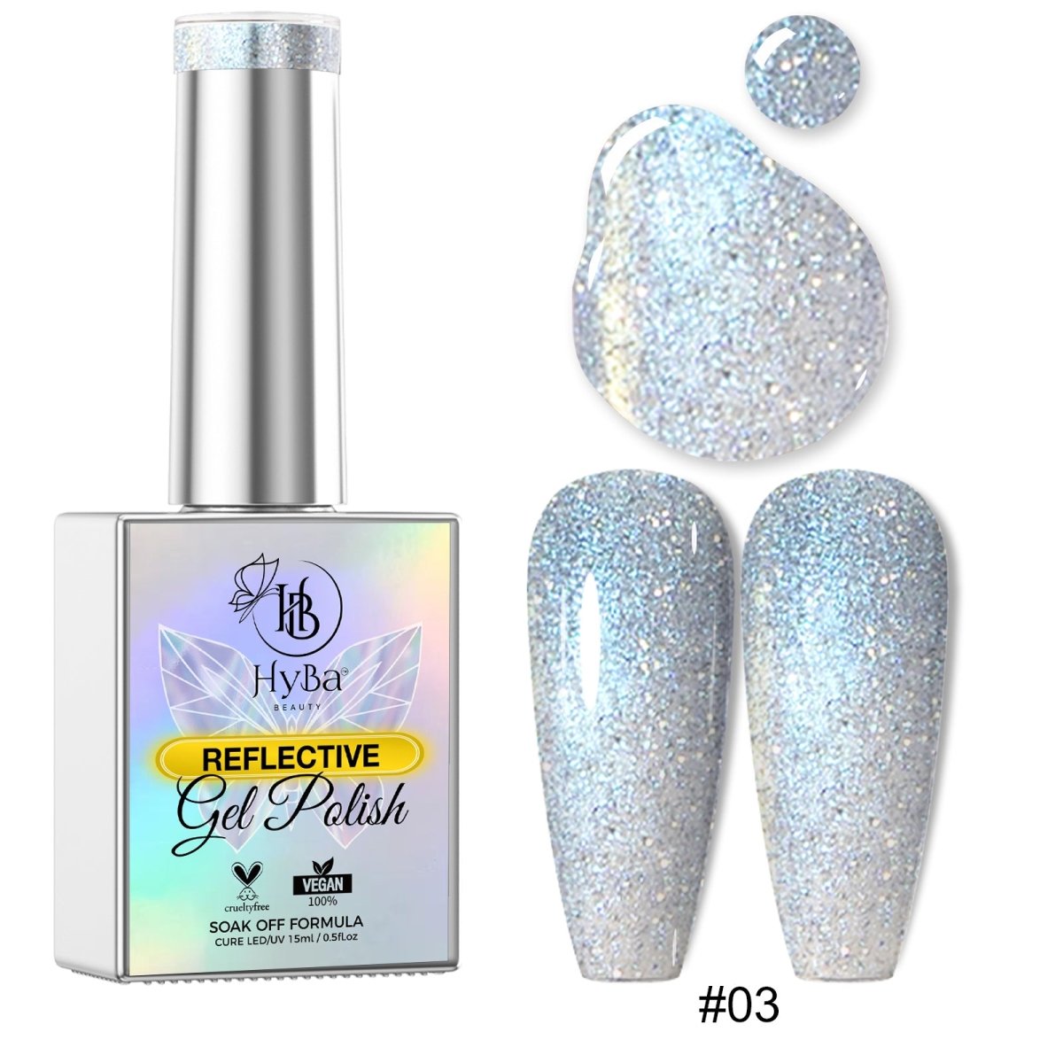 3 CINDERELLA DIAMOND Gel Collection - 12 Colors - HYBA BEAUTY