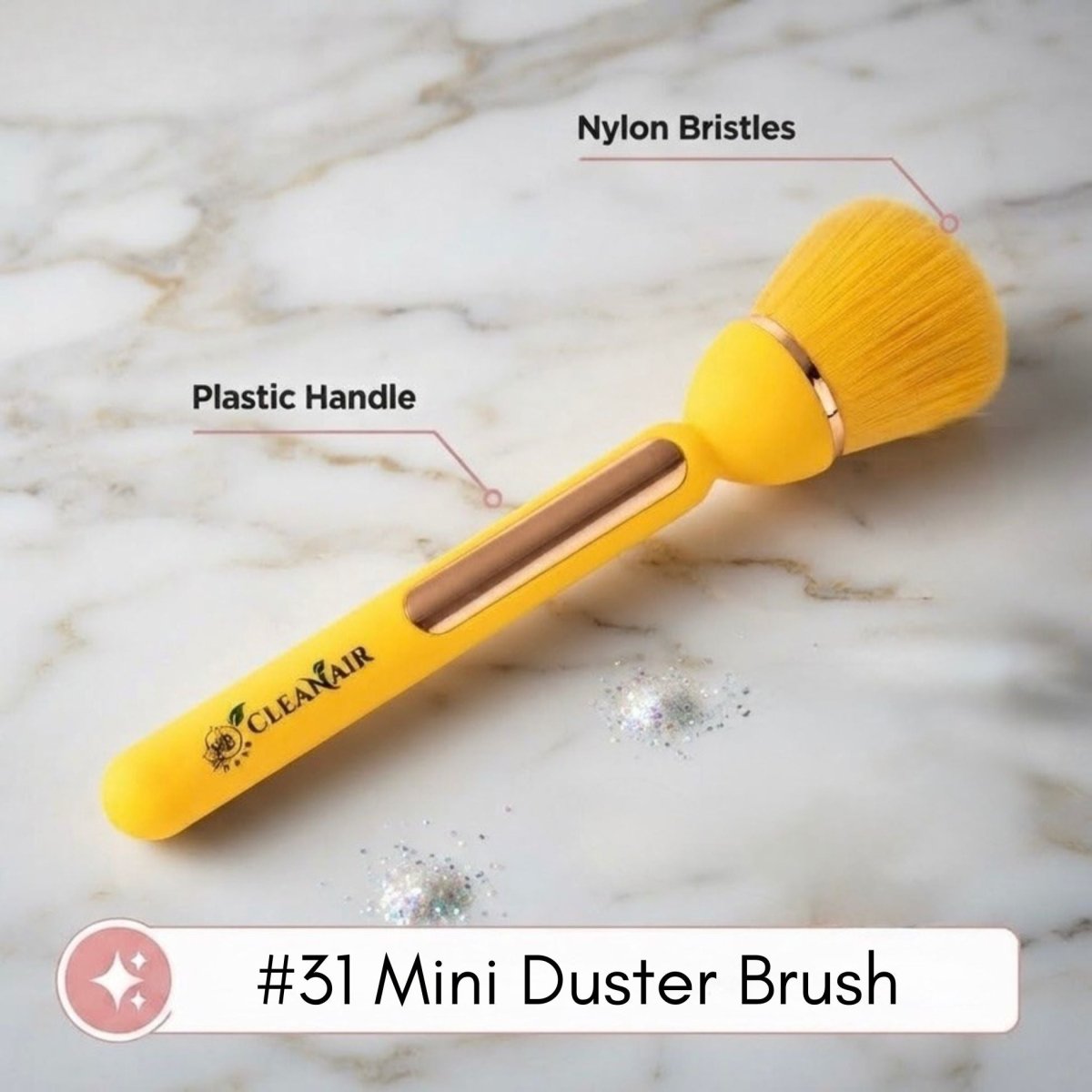 31 MINI DUSTER BRUSH - 2 Pcs Listing (YELLOW) - HyBa® BEAUTY