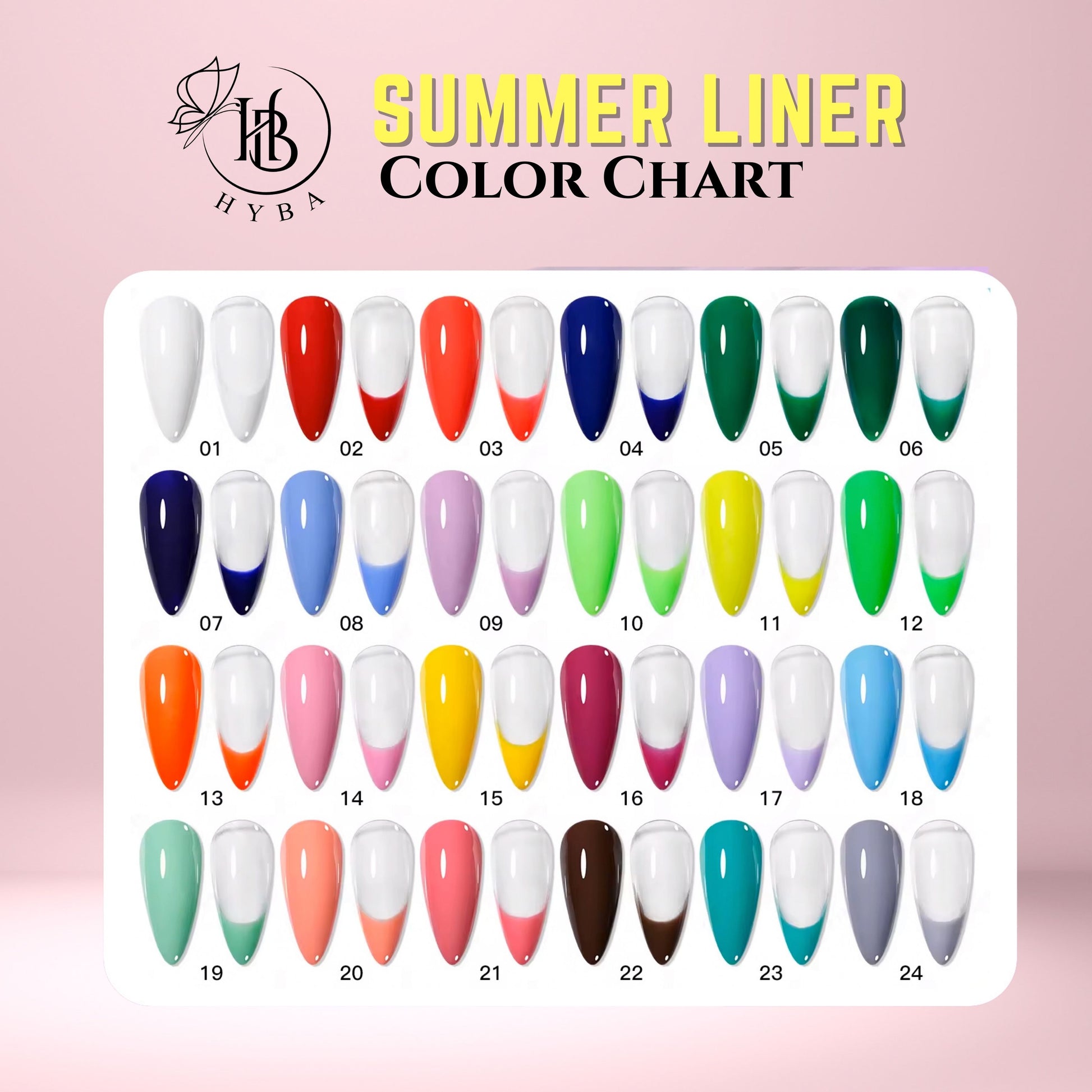 SUMMER Gel Liner Set / 24 colors - HYBA BEAUTY