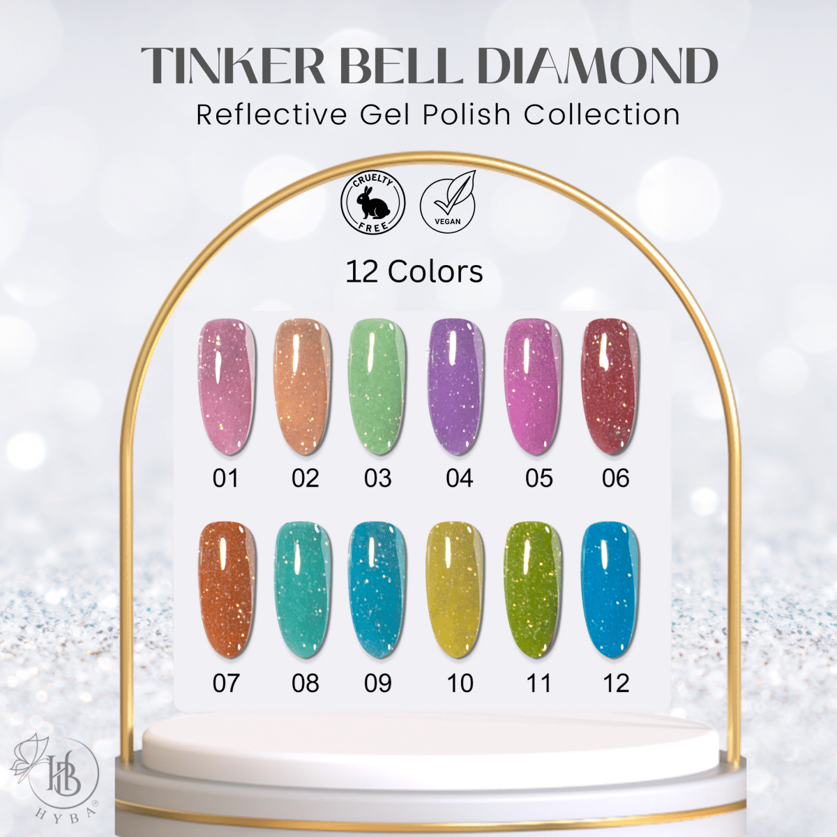 4 TINKER BELL DIAMOND Collection - 12 colors - HYBA BEAUTY