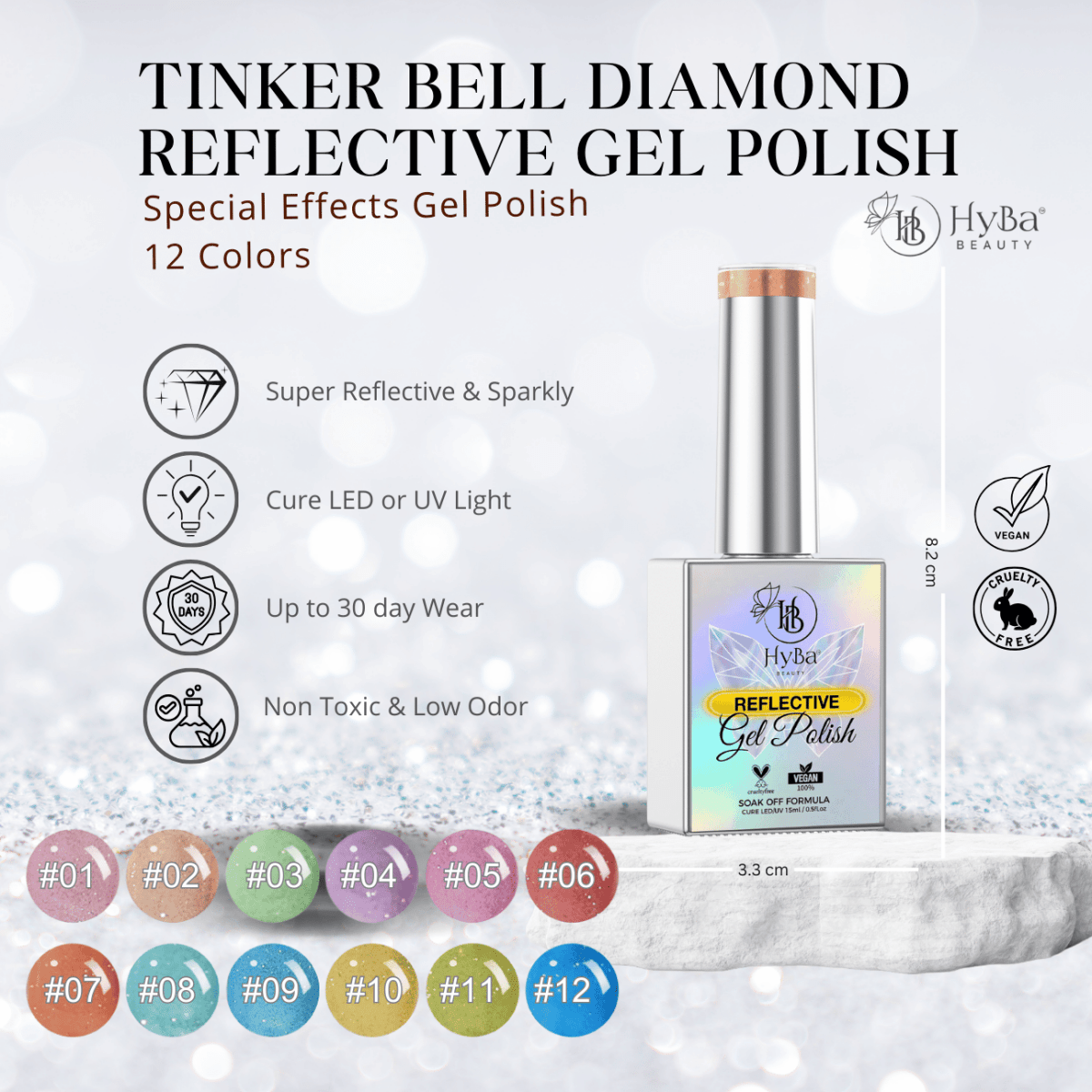 4 TINKER BELL DIAMOND Collection - 12 colors - HYBA BEAUTY