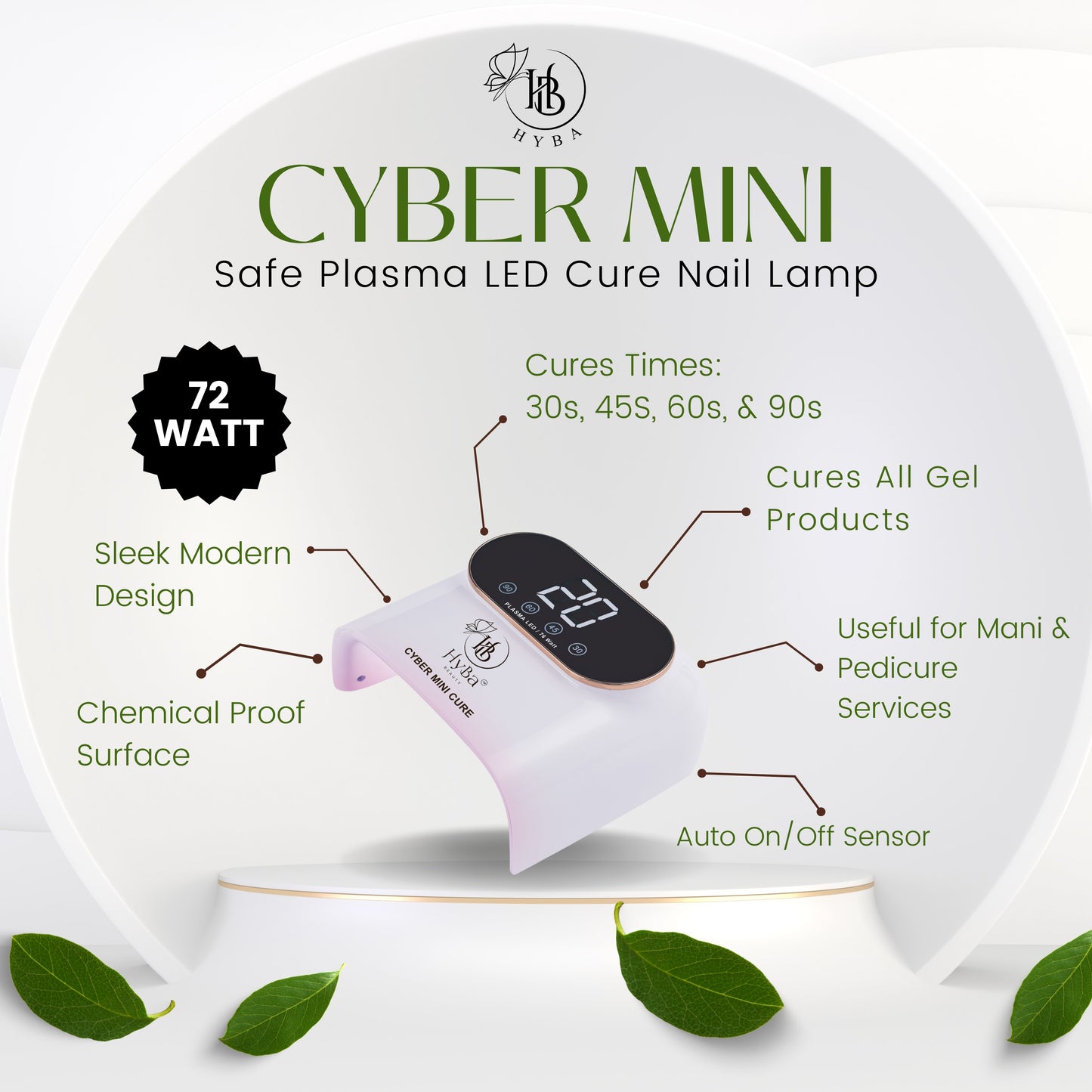 CYBER MINI Cure Nail Gel Machine / 76watts - HYBA BEAUTY
