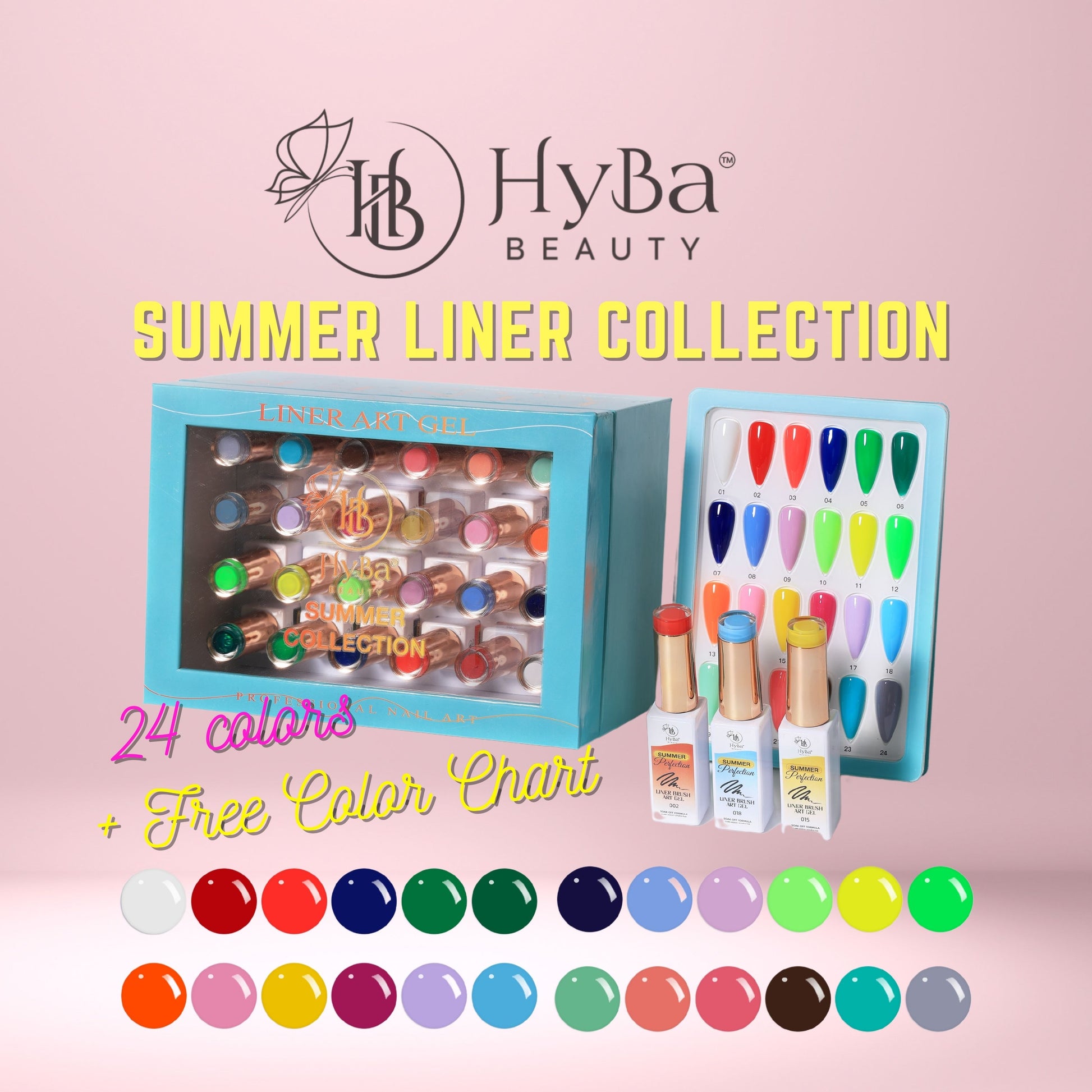 SUMMER Gel Liner Set / 24 colors - HYBA BEAUTY