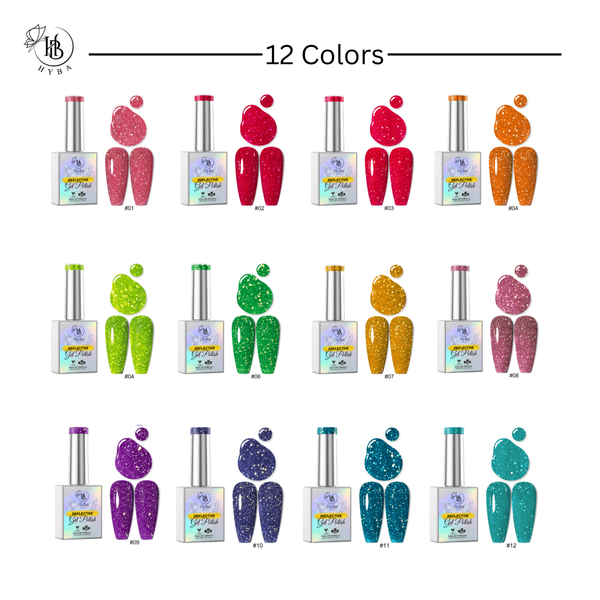 5 BARBIE DIAMOND Collection - 12 colors - HYBA BEAUTY