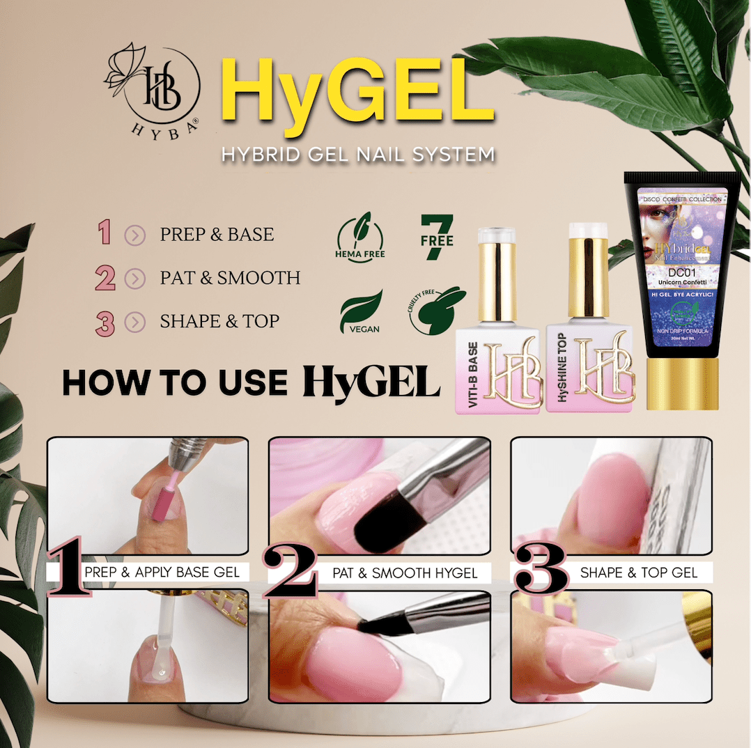 5 DISCO CONFETTI Box Set - HyGEL® Hybrid Gel Nail System - HYBA BEAUTY
