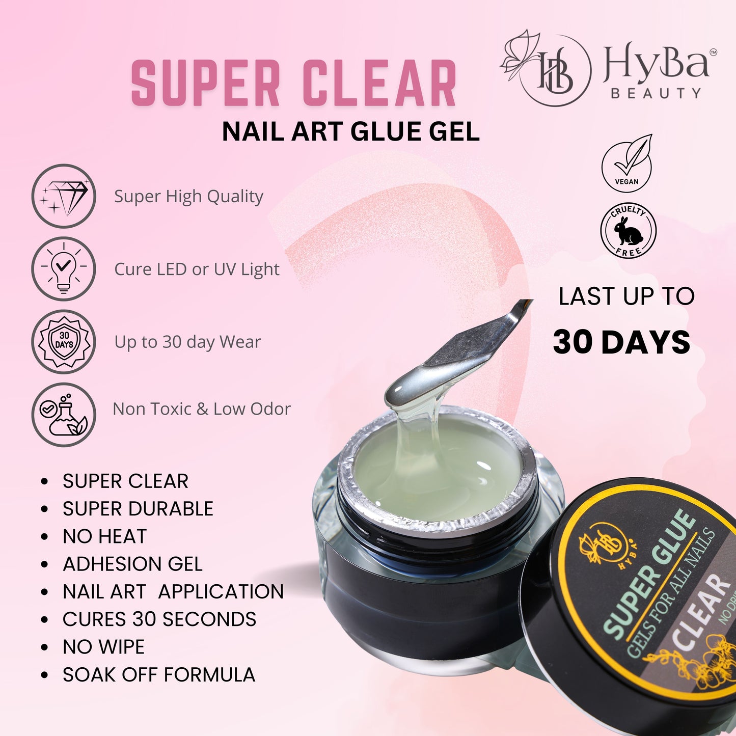 SUPER GLUE - Nail Art Adhesive Gel 30ml (Clear)
