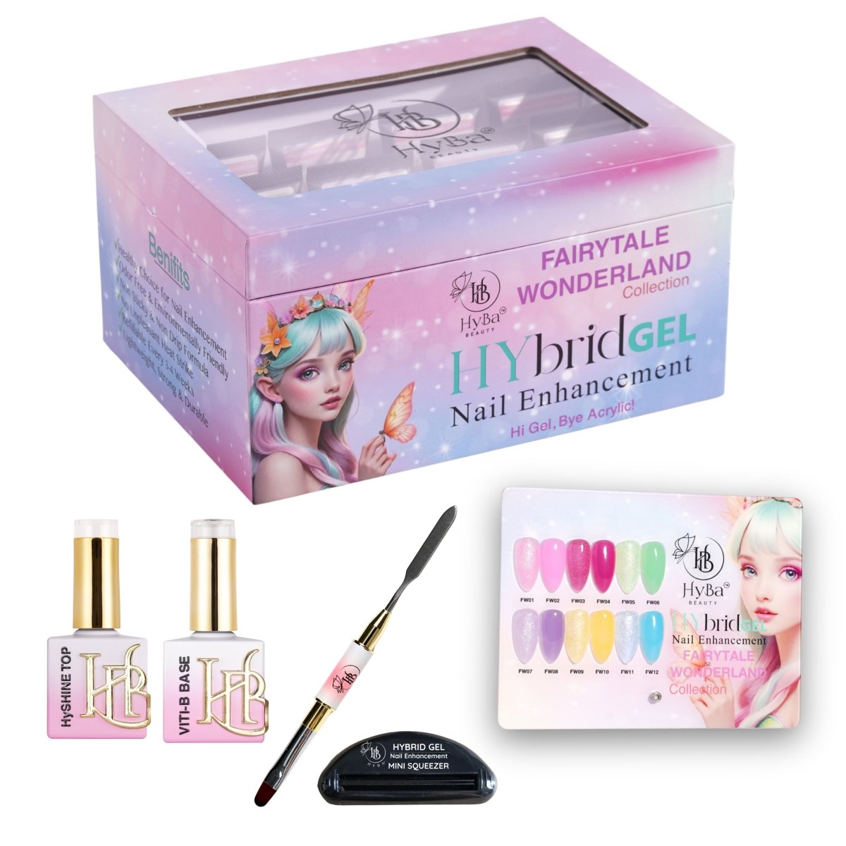 6 FAIRYTALE WONDERLAND Box Set - HyGEL® Hybrid Gel Nail System - HYBA BEAUTY