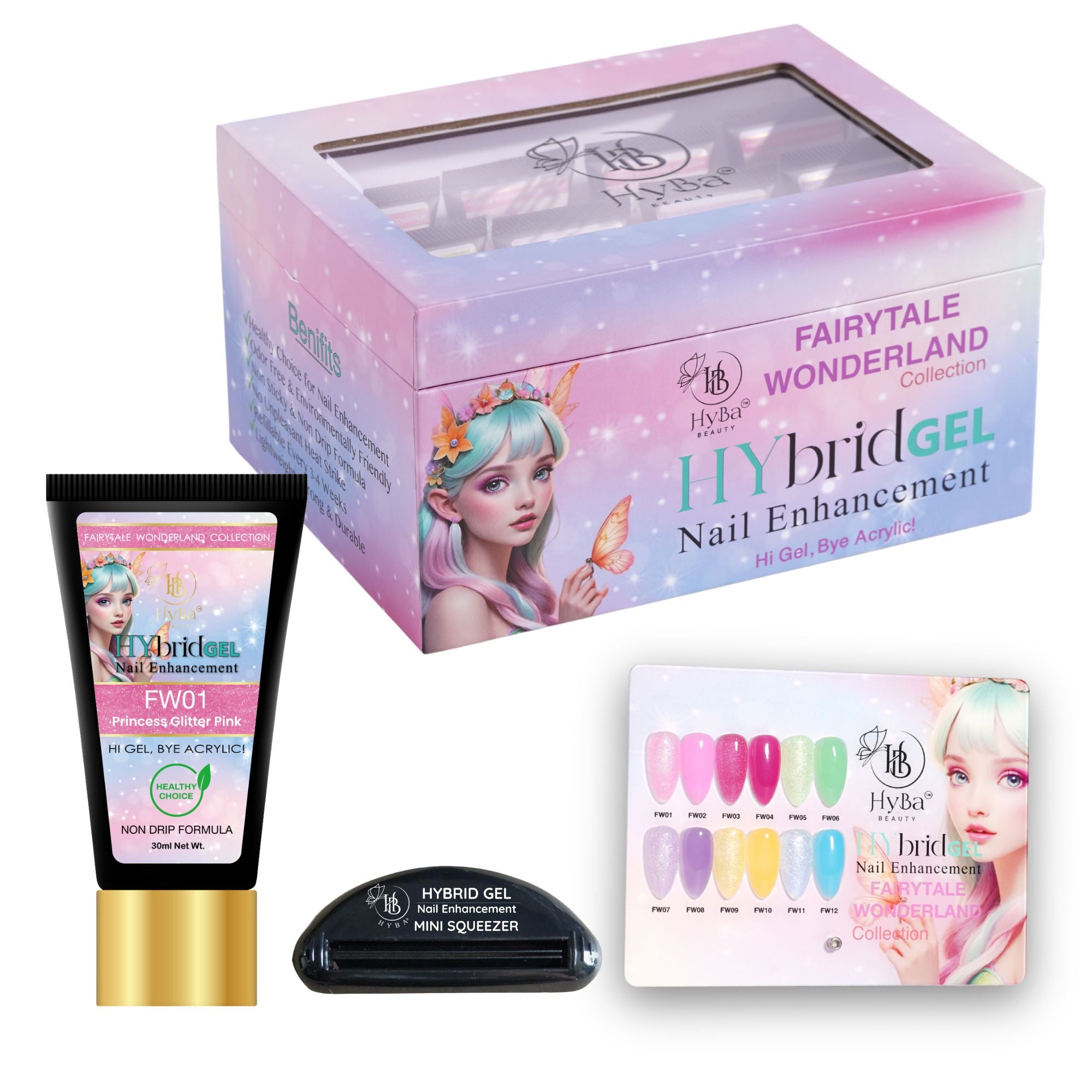 #6 FAIRYTALE WONDERLAND HyGEL® Box Set -  (Includes: 12 color tubes, 1 mini squeezer & 1 color chart)