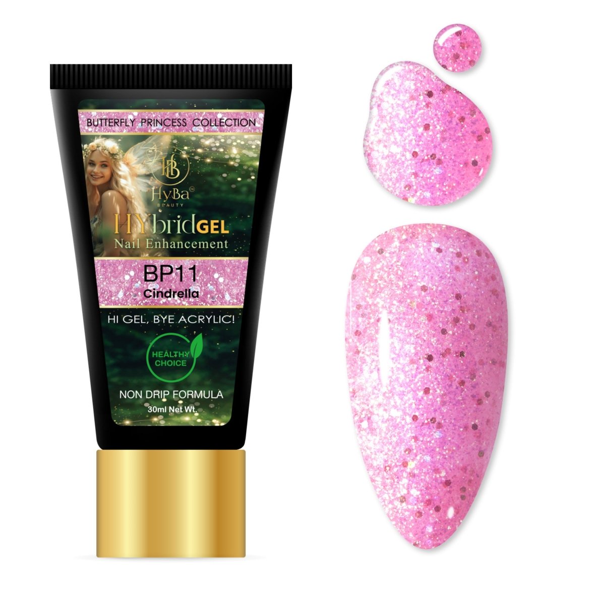 7 BUTTERFLY PRINCESS Collection - Hybrid HyGEL™ Nail System - HYBA BEAUTY