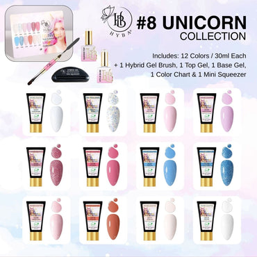 8 UNICORN Box Set - HyGEL® Hybrid Gel Nail System - HYBA BEAUTY