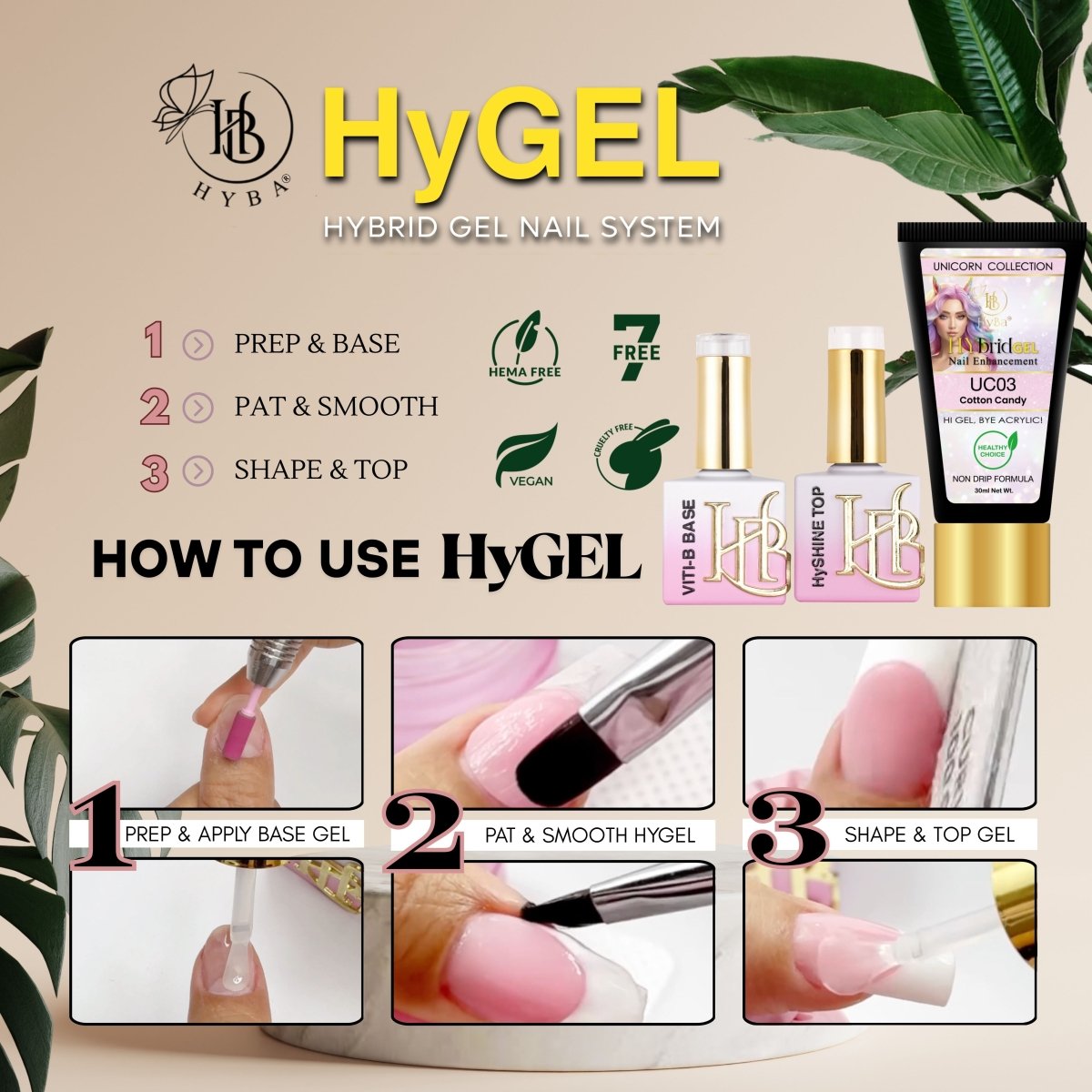8 UNICORN Box Set - HyGEL® Hybrid Gel Nail System - HYBA BEAUTY