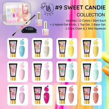9 SWEET CANDIE Box Set - HyGEL® Hybrid Gel Nail System - HYBA BEAUTY