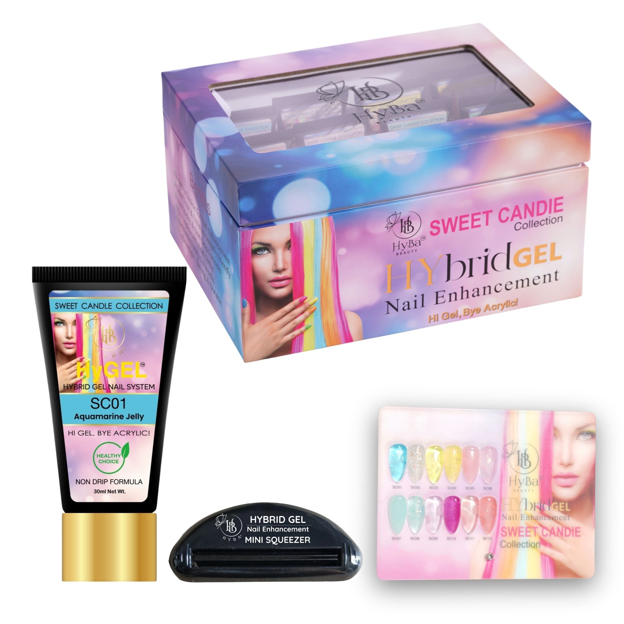 #9 SWEET CANDIE HyGEL® Box Set -  (Includes: 12 x HyGEL (30ml Each), 1 x Gel Squeezer, 1 x Color Chart)