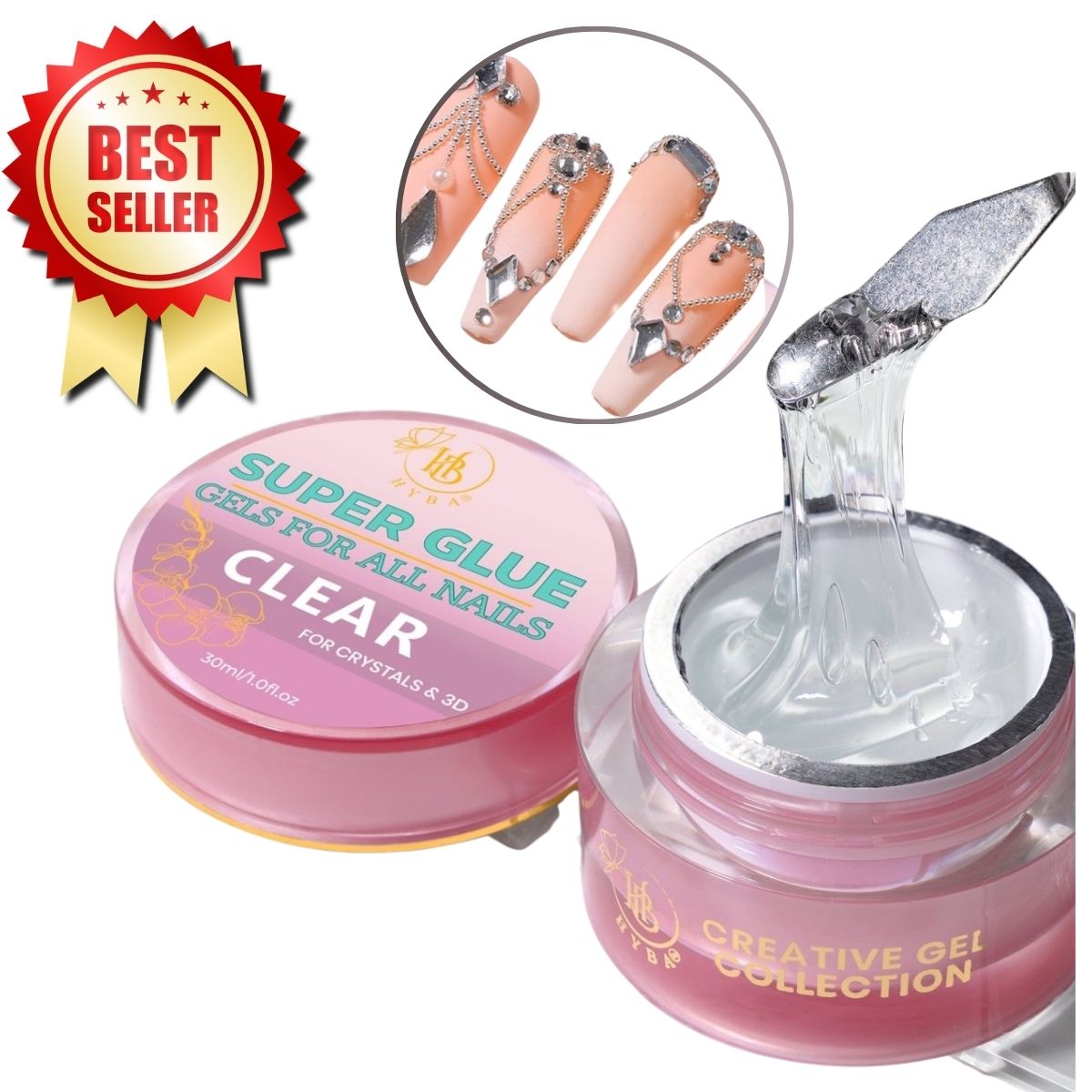 SUPER GLUE - Nail Art Adhesive Gel 30ml (Clear)