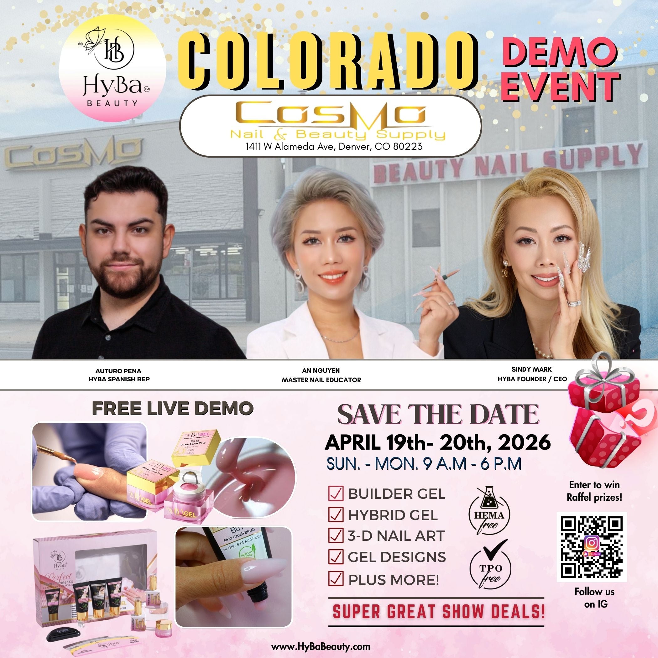 APRIL 19th - 20th, 2026 / COSMO NAIL & BEAUTY SUPPLY - DENVER, CO - Free Nail Event