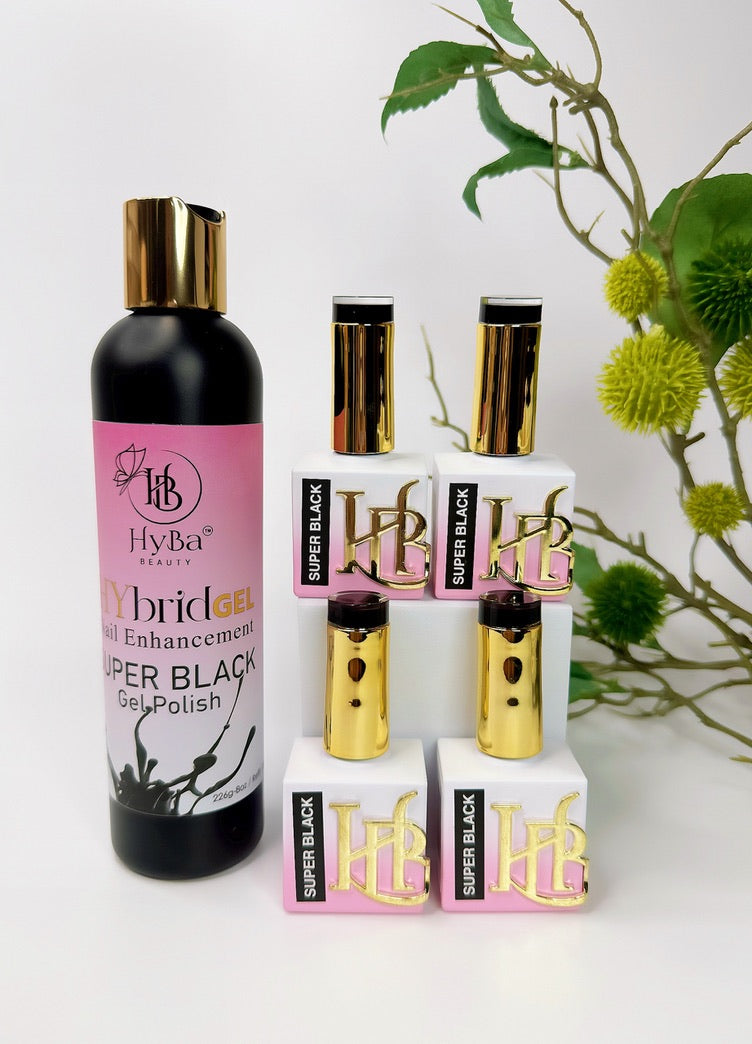 HYBRID SUPER BLACK Gel Polish - REFILL KIT - HYBA BEAUTY